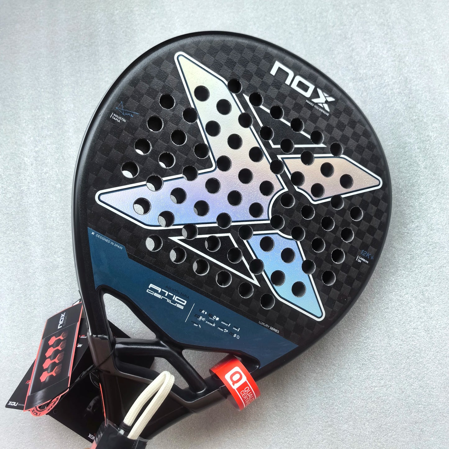 Padell tennis racket 3K Carbon 16K fiber rough surface with Eva soft memory paddle height balance Padel For Men Women