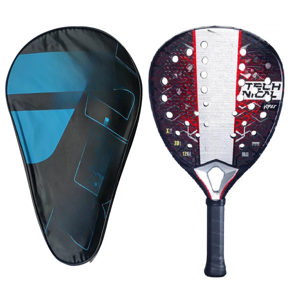 Padel Tennis Racket, 3K Carbon Fiber, Eva Soft Memory Shape, Rough Surface, High Balance Padel Paddle without Bag