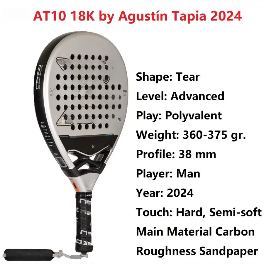 Padel Tennis Racket, 3K Carbon Fiber, Eva Soft Memory Shape, Rough Surface, High Balance Padel Paddle without Bag