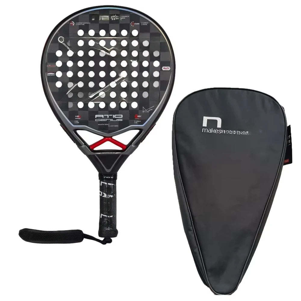 Padel Tennis Racket, 3K Carbon Fiber, Eva Soft Memory Shape, Rough Surface, High Balance Padel Paddle without Bag