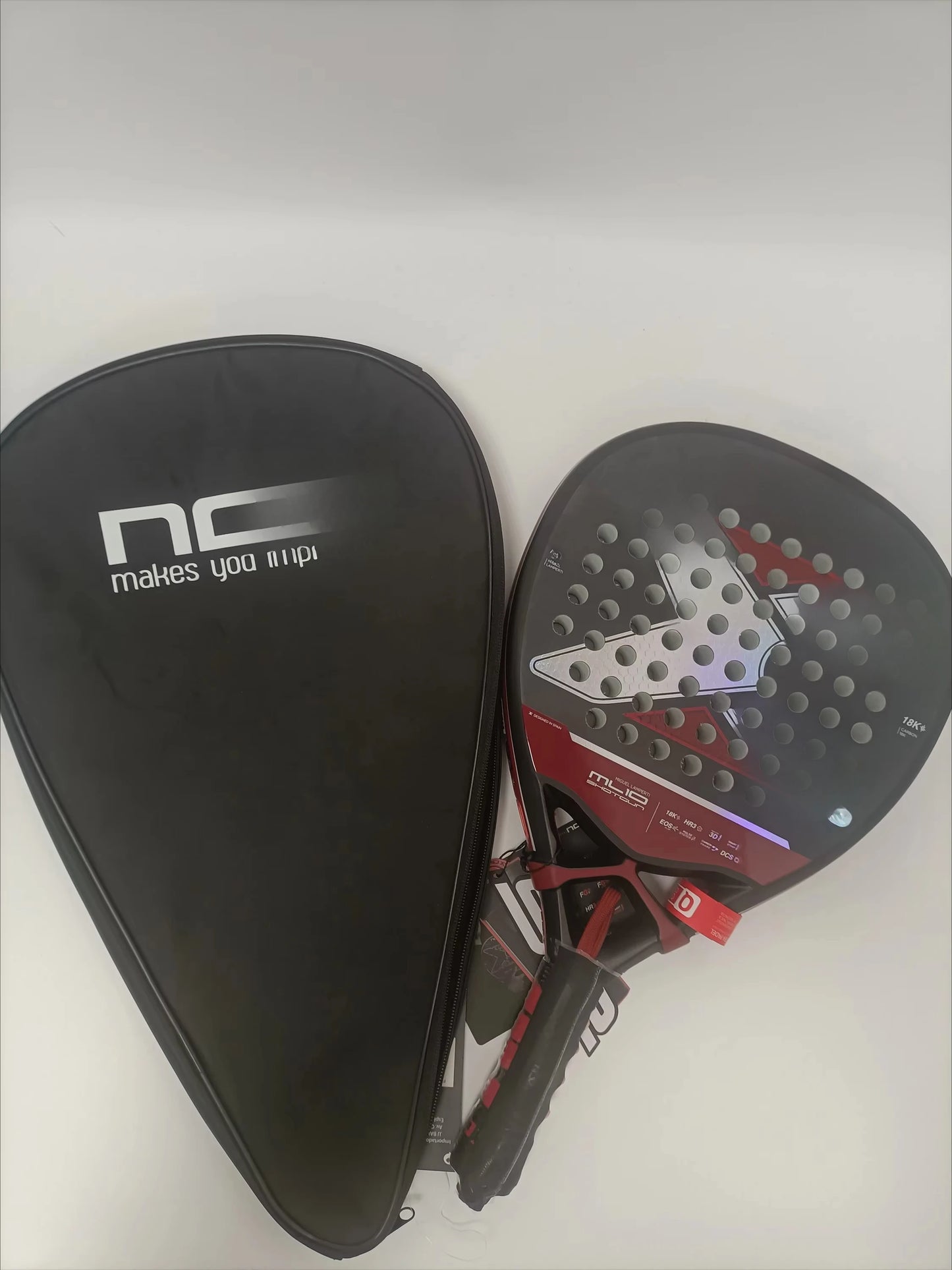 Padel Tennis Racket, 3K Carbon Fiber, Eva Soft Memory Shape, Rough Surface, High Balance Padel Paddle without Bag